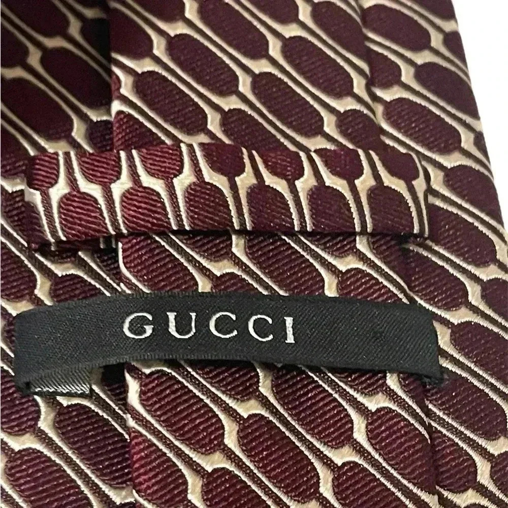 Gucci silk horsbit design tie in new conditions - Picture 5 of 8